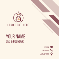 Red Candle Badge Business Card Design