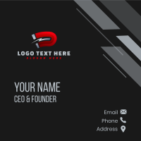 Magnet Lightning Letter D Business Card Design