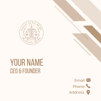 Courthouse Justice Legal Business Card Design
