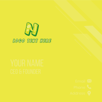 Graphic Gloss Letter N Business Card Design