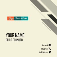 Colorful Retro Banner Wordmark Business Card Design