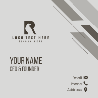 Avian Bird Letter R Business Card Design