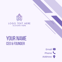 Purple Clock Structure  Business Card Design