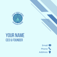 Blue Medusa Emblem Business Card Design