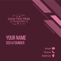 Pink Festive Star Wordmark  Business Card Design