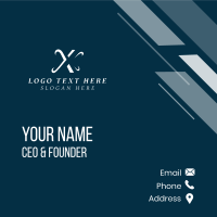 Negative Space Letter X Business Card Design