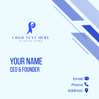 Ribbon Letter P Business Card Design