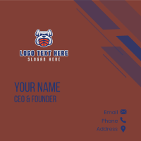 Basketball Bulldog Mascot  Business Card Design