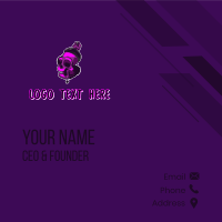 Purple Skull Spray Paint Business Card Design