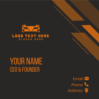 Orange Race Car Business Card Design