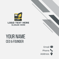 Backhoe Construction Machinery  Business Card Design