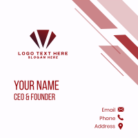 Ruby Gem Letter V Business Card Design