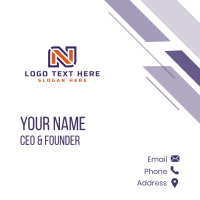 Athletic Letter N Business Card Design