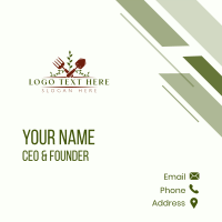 Botanical Gardening Tools Business Card Design