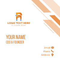 Boomerang Letter R Business Card Design