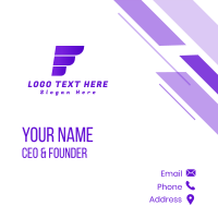 Purple Letter F Business Card Design