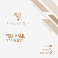 Gold Butterfly Key Business Card Design