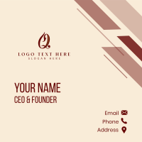 Elegant Fashion Letter Q Business Card Design