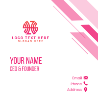 Modern Pink H Outline Business Card Design