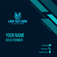 Online Gaming Wolf Character Business Card Design
