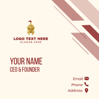 Medieval Gold Helmet  Business Card Design