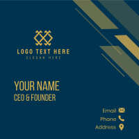Gold Letter X Company  Business Card Design