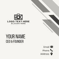 Black Geometric Camera Business Card Design