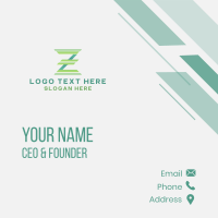 Geometric Letter Z Company Business Card Design