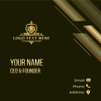 Premium Lion Crest Business Card Design