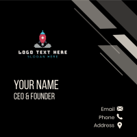 Pixelated Rocket Gaming Business Card Design