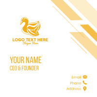 Golden Swan Outline  Business Card Design