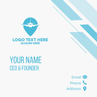 Airplane Location Pin Business Card Design