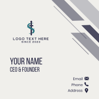 Sword Vine Letter S Business Card Design