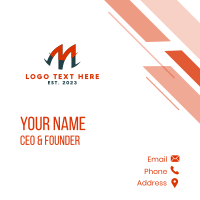 Cool Letter M Gaming  Business Card Design