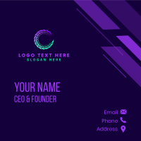 Futuristic Letter C Software  Business Card Design