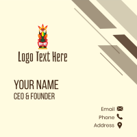 Colorful Tiki Statue Business Card Design