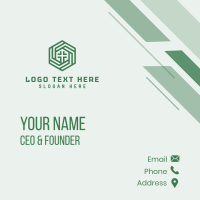 Green Hexagon Cross Business Card Design