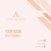 Organic Flower Florist Letter A Business Card Design