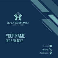 Butterfly Key Wings Business Card Design