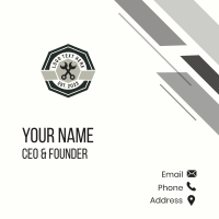 Wrench Mechanic Badge Business Card Design