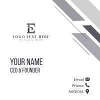 Elegant Boutique Letter ED Business Card Design