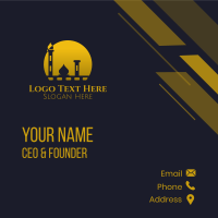 Yellow Mosque Sunset Business Card Design