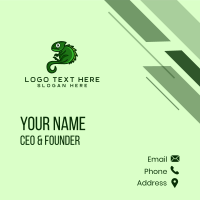 Green Iguana Mascot Business Card Design
