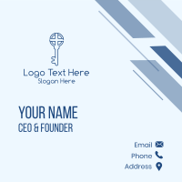 Blue Cross Key Business Card Design