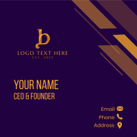 Gold Boutique Letter B  Business Card Design