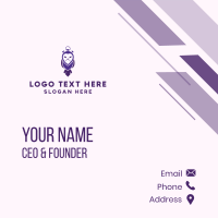 Purple Owl Stopwatch Business Card Design