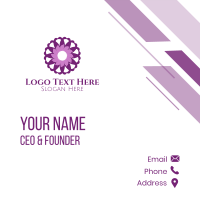 Purple Mandala Flower Business Card Design