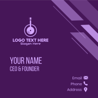Purple Guitar Headphones Business Card Design