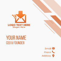 Orange Digital Inbox Business Card Design