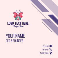 Cute Feminine Butterfly Business Card Design